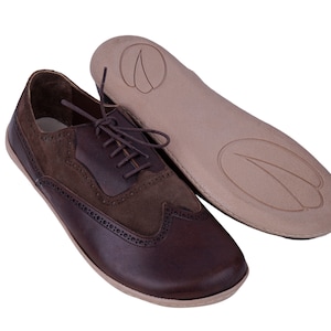Women's Barefoot Leather Oxford Shoes: Handmade Zero Drop Business Oxfords