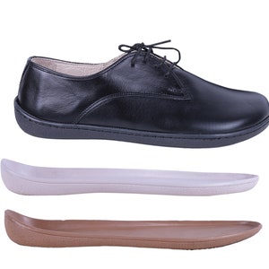 MEN Zero Drop Oxford Barefoot BLACK SMOOTH Leather Handmade Shoes, Natural, Colorful, Slip-On 5mm RuBBER OuTSOLE image 4