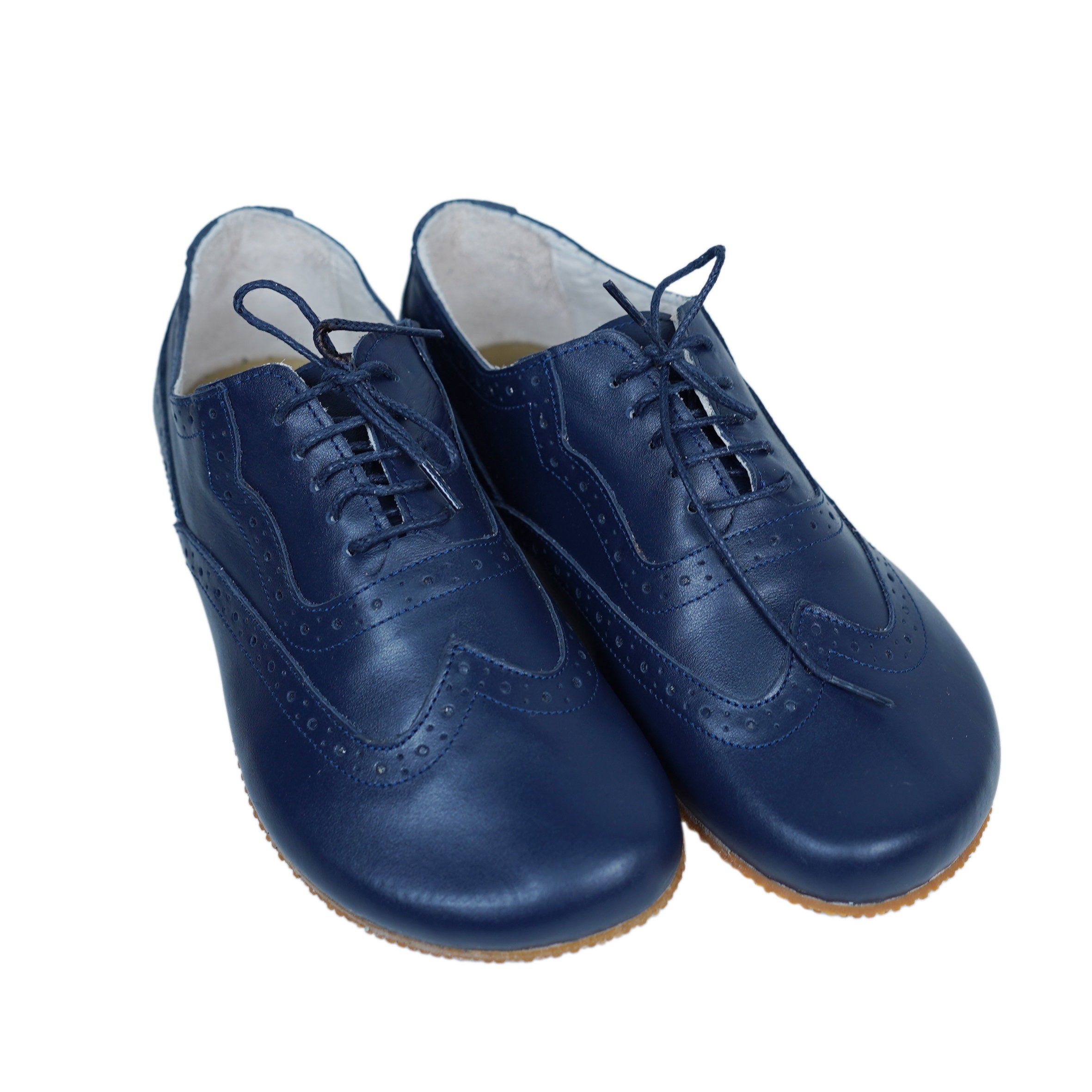 Men\'s Dark BlueWingtip Leather Sneakers Men main image 3