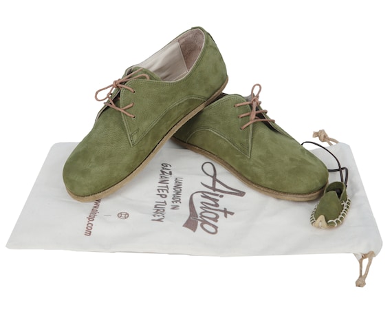 Zapatos yemen es cl sicos hechos a mano de cuero nobuk verde