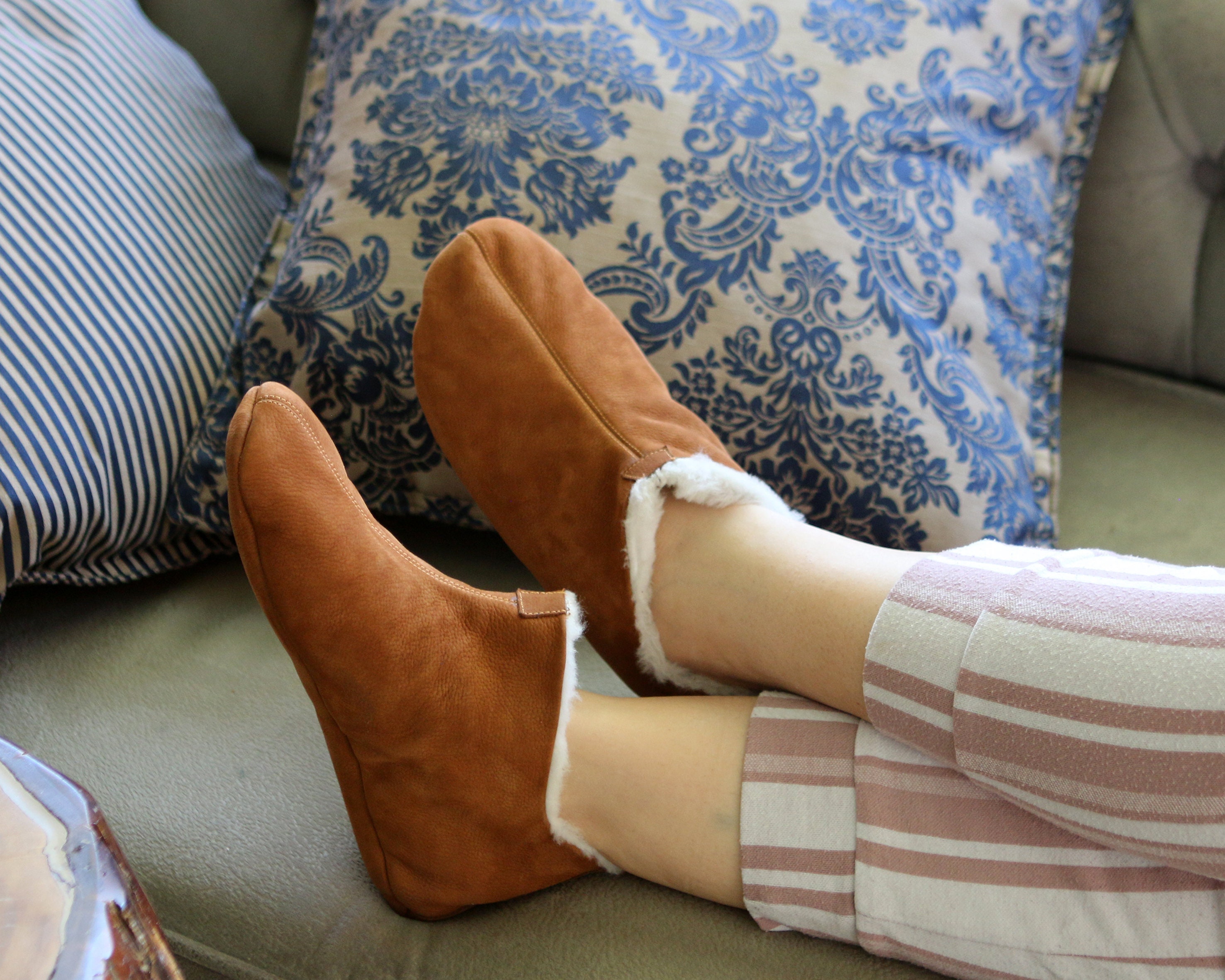 Tan slipper boots sale