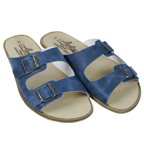 Women Double Strap & ,buckle Barefoot Sandals CRAZY NAVY  display picture 1