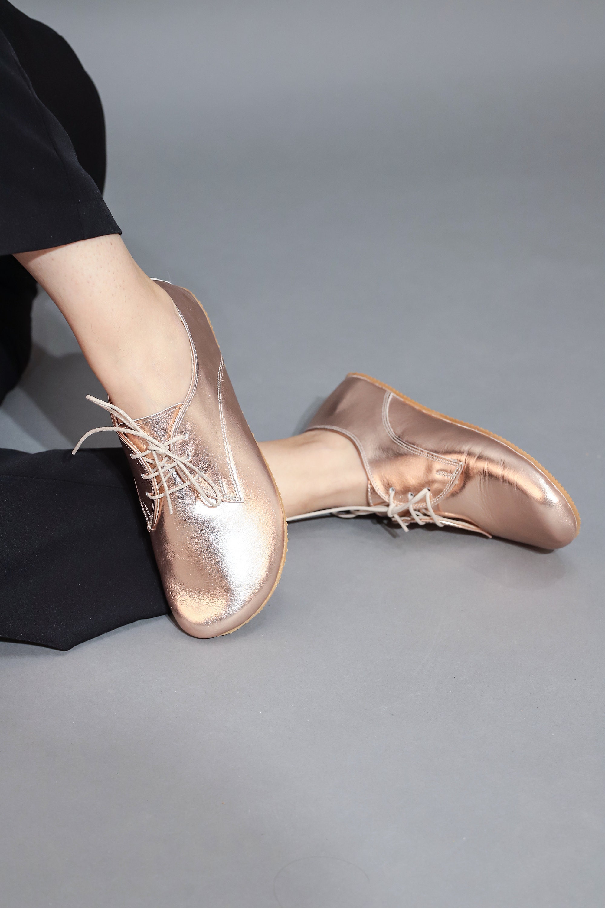 rose gold oxford shoes womens
