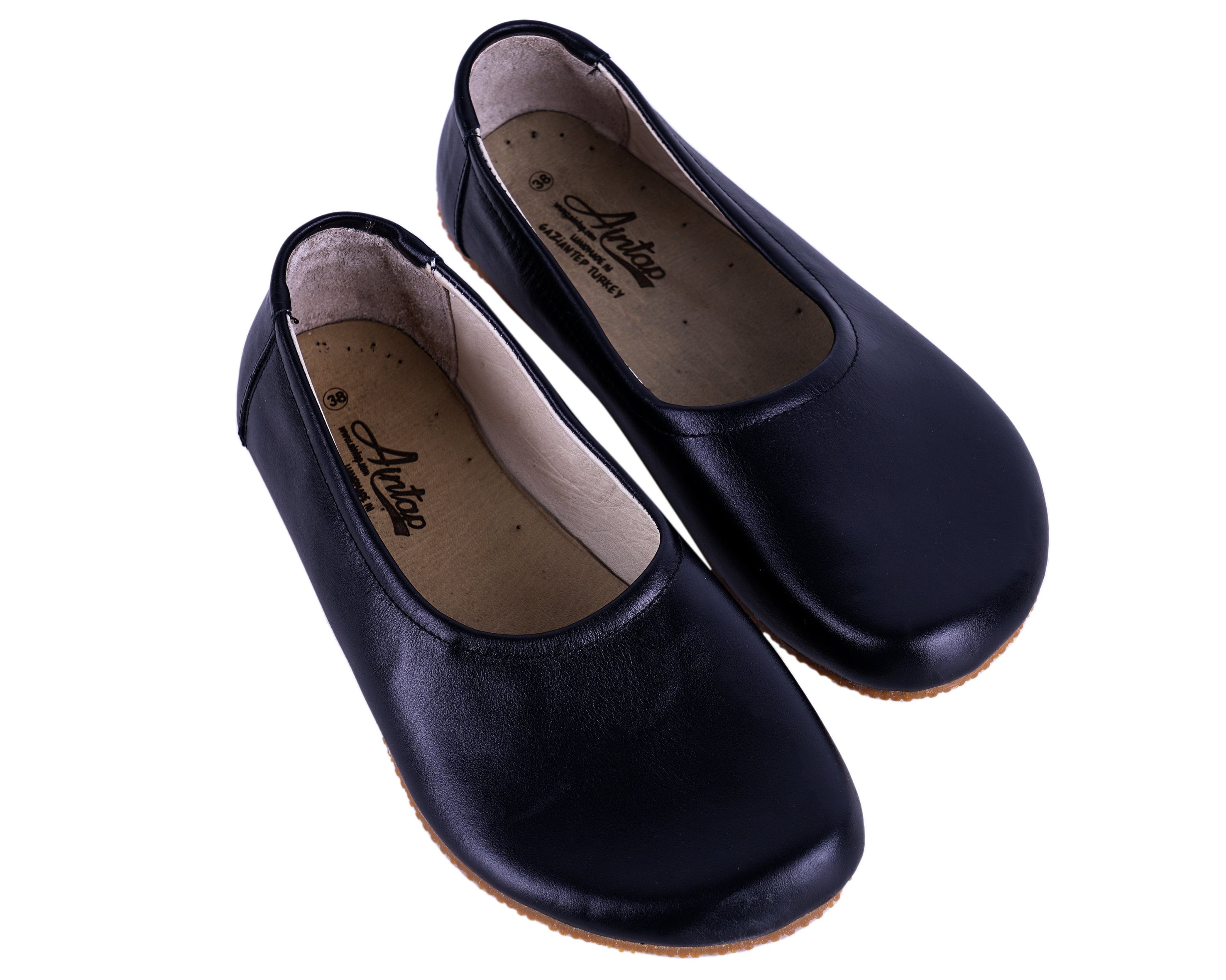 靴 TODAYFUL Softleather Ballet Shoes Flat Ballet Barefoot Zero Drop BLACK SMOOTH Leather