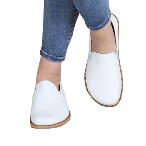 Herren Breite Weiße Leder Barfußschuhe: Zero Drop Handmade Sneakers