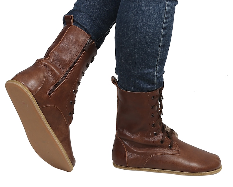 MEN Boots WIDE Zero Drop Barefoot DARK Brown Sooth Leather Etsy