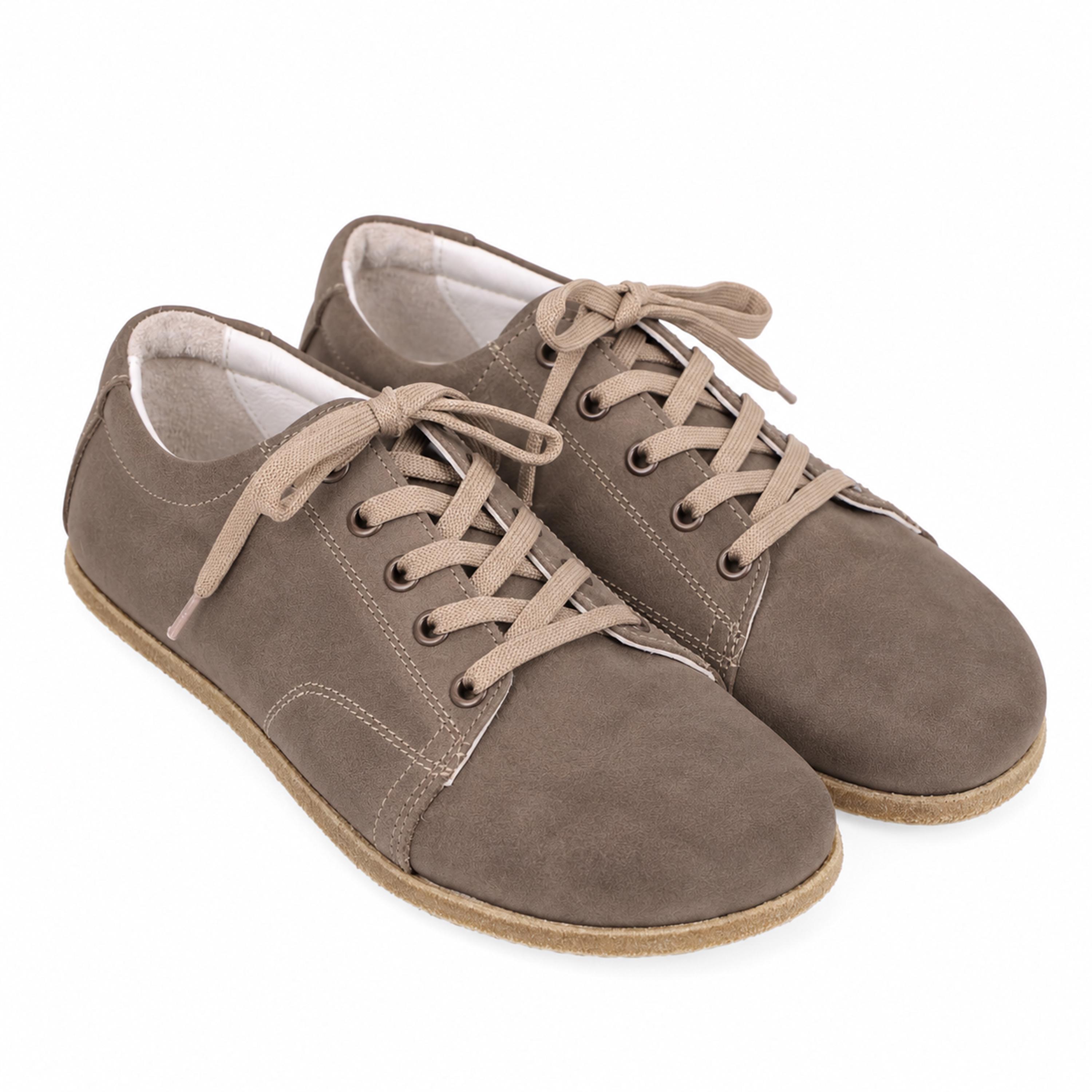 Women Barefoot SMOKED NUBUCK Leather Sneaker Shoes, Classic Comfort & Style: Handmade, Leather Sole