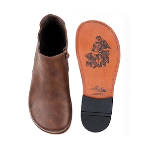 BRUINE CRAZY leren chelseaboots heren blootsvoets, klassiek comfort en stijl: handgemaakt, laarzen