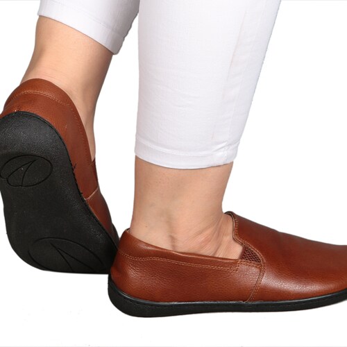 MEN SLIP-ON shops Brown Smooth Leather, Handmade Barefoot, Grounding, Zero Drop, Flexible Soft Rubber Sole, Stylish, Natural, Colorful
