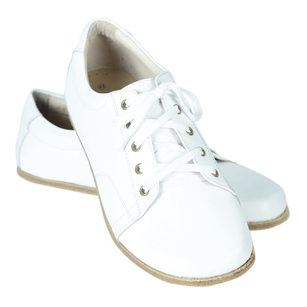 WOMEN Barefoot SNEAKERS WHITE Smooth Leather Handmade Yemeni Shoes, Natural, Colorful, Slip-On