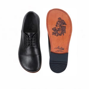 Herren Barfuß BLACK CRAZY Leder Oxford-Schuhe, klassischer Komfort & Stil: Handgemacht, Mokassins
