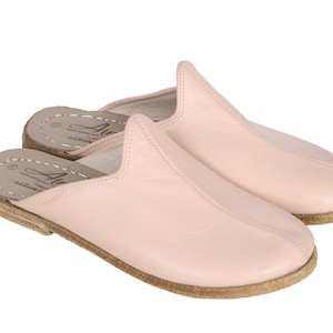 MUJER Zapatilla Ancha, Sandalias Descalzas BEIGE Cuero Hecho a Mano