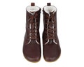 Shearling WOMEN Boots WIDE Zero Drop Barefoot DaRK BROWN Sooth Leather Handmade, Natural, Colorful, Leather Insole and Outsole