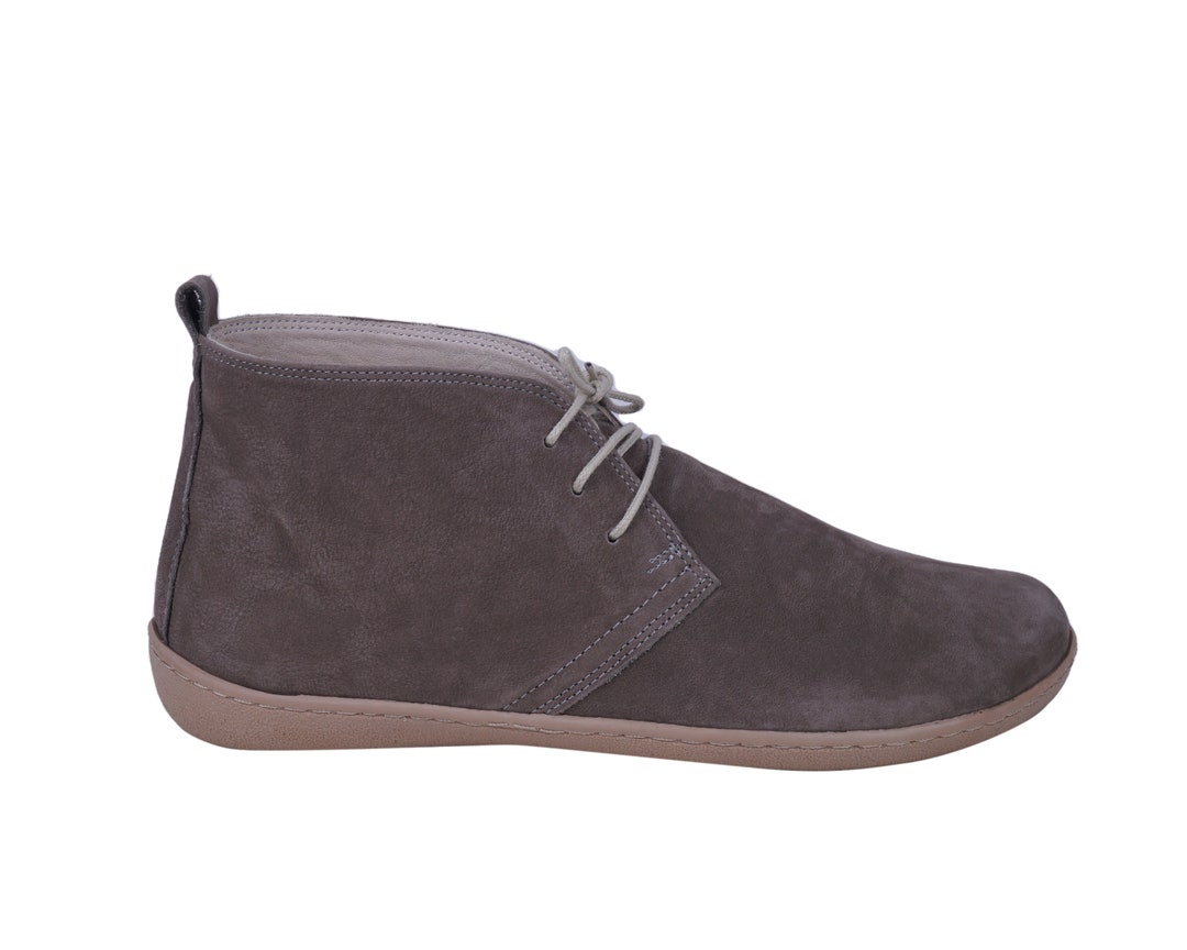 Men Handmade ANKLE Boots Zero Drop Barefoot SMOKED NUBUCK Etsy