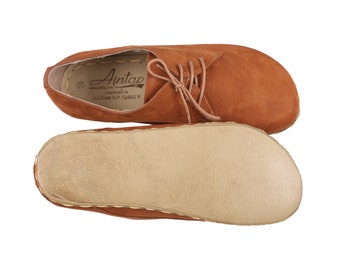 HEREN Oxford Barefoot TAN Nubuck lederen handgemaakte SPORT Jemenitische schoenen, natuurlijk, kleurrijk, instapper