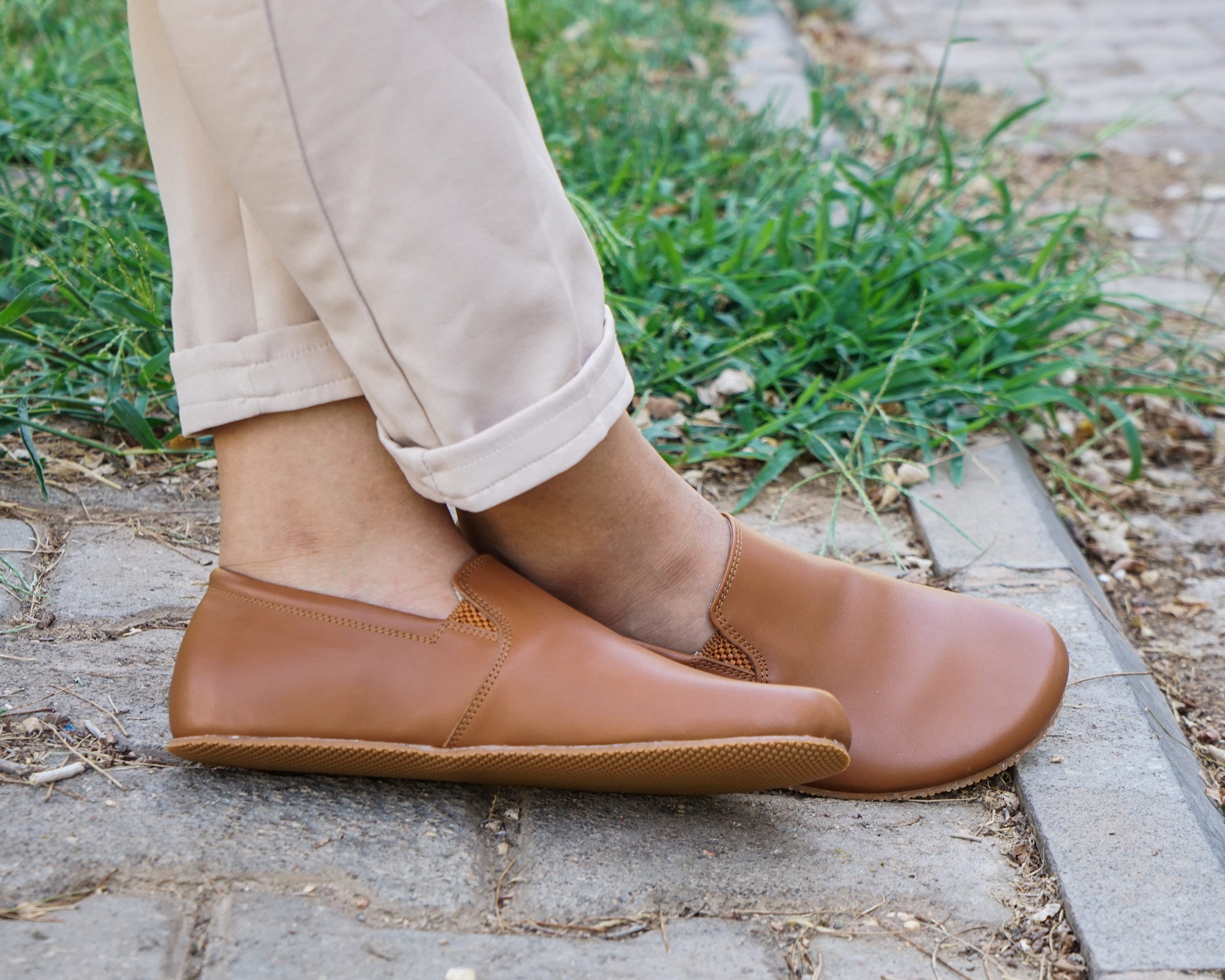 Handmade Leather Barefoot Slip-on Shoes: Zero Drop, Wide Toe Box