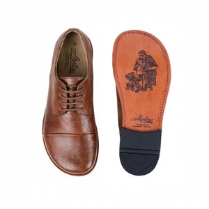 Herren Barfuß BROWN TOLEDO Leder Oxford-Schuhe, klassischer Komfort & Stil: Handgemacht, Mokassins
