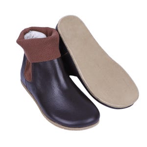 Men&#39;s Wide Toe Barefoot Chelsea Boots: Dark Brown Leather, Zero Drop