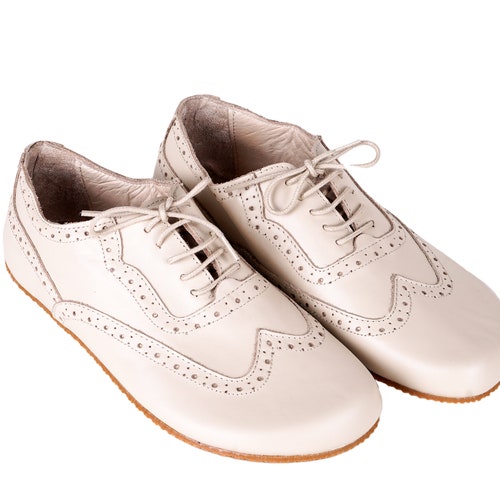 Men\'s Cream Leather Dress Shoes 6.5 Mens Ivory Dress Shoes - Cream Dress Shoe  main image 2
