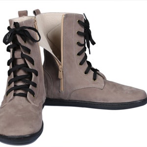 Handmade Nubuck Leather Barefoot Boots: Zero Drop, Flexible Sole