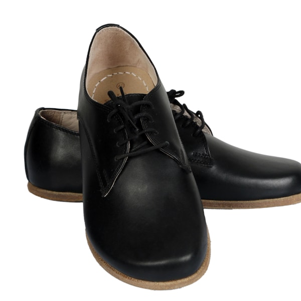 MEN Oxford Barfuß SCHWARZ Leder handgemachte klassische jemenitische Schuhe, natürlich, bunt, Slip-On