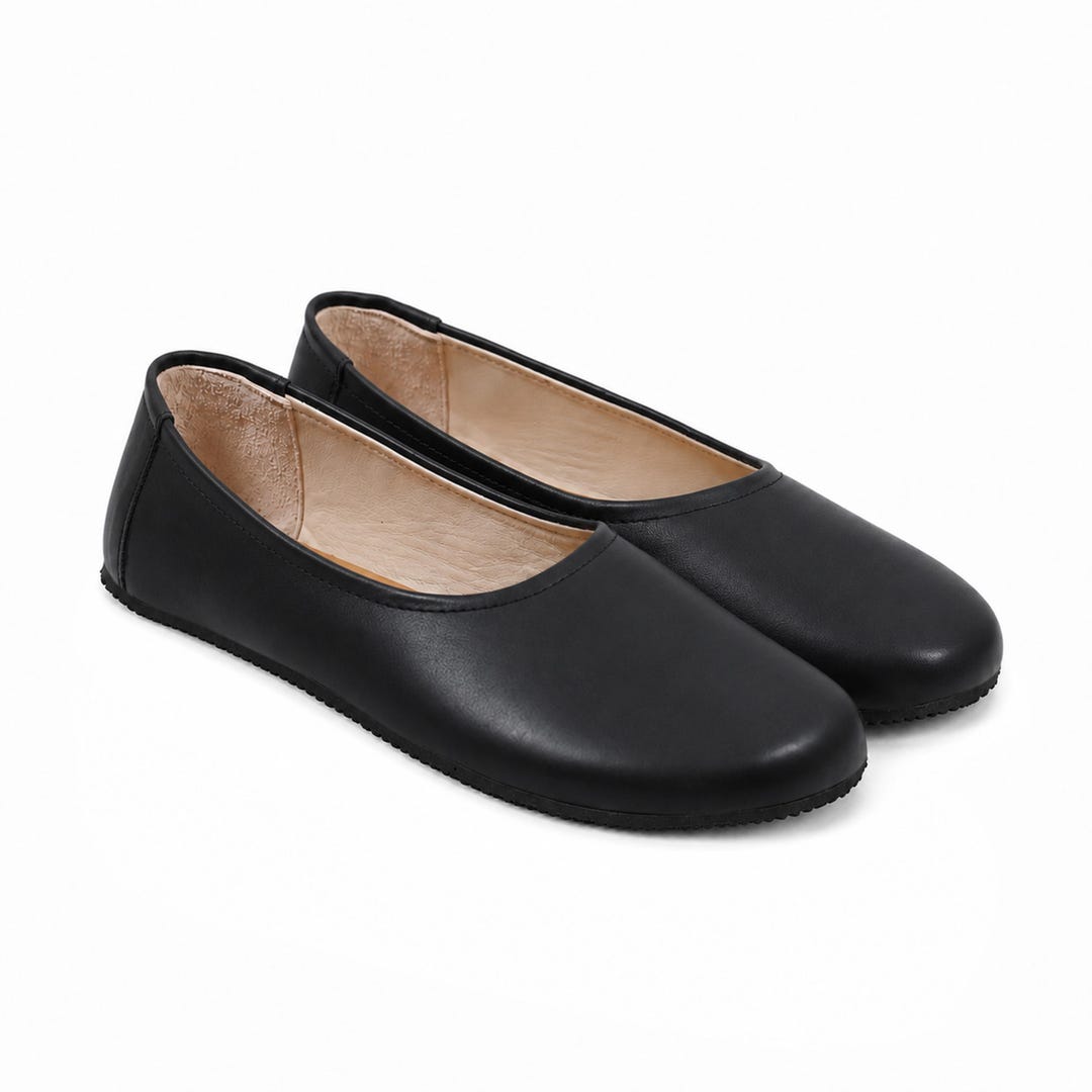 casual flat dress shoes for women BLACK SMOOTH Leather Barefoot Ballerinas: Handmade Zero Drop Shoes, Classic Comfort & Style, 6mm Rubber Outsole Color:Pretty Pink Bows Girls night at the style_mini Ballet Perfect for a casual