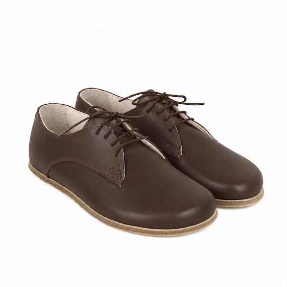 women's comfortable brown dress shoes Barefoot NUBUCK Leather Oxford Shoes, Classic Comfort & Style: Handmade, Moccasins Dark / 44 EU - 11 - 11,5 US Women's (Men's 10 Color variations may occur Fall Sale Stock Up 2026 All Bharathanatyam dance costume Clothing Size:Medium