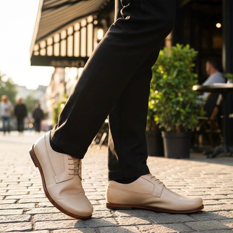 Men's Barefoot UNDYED-CRUST CRAZY Leather Oxford Shoes, Classic Comfort ...