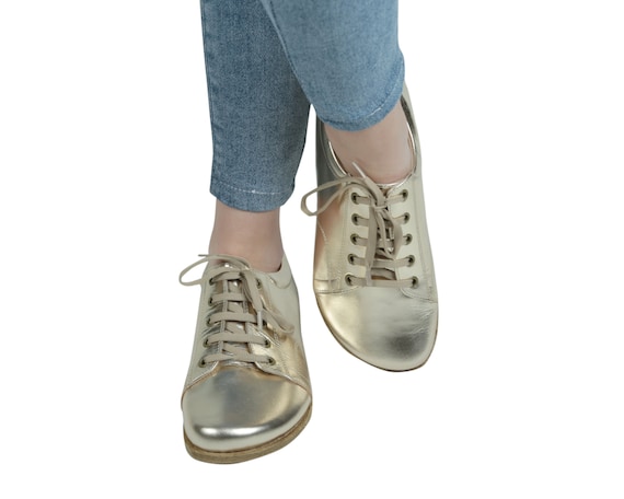 MUJER Zapatillas descalzas ORO Cuero brillante Zapatos yemen es
