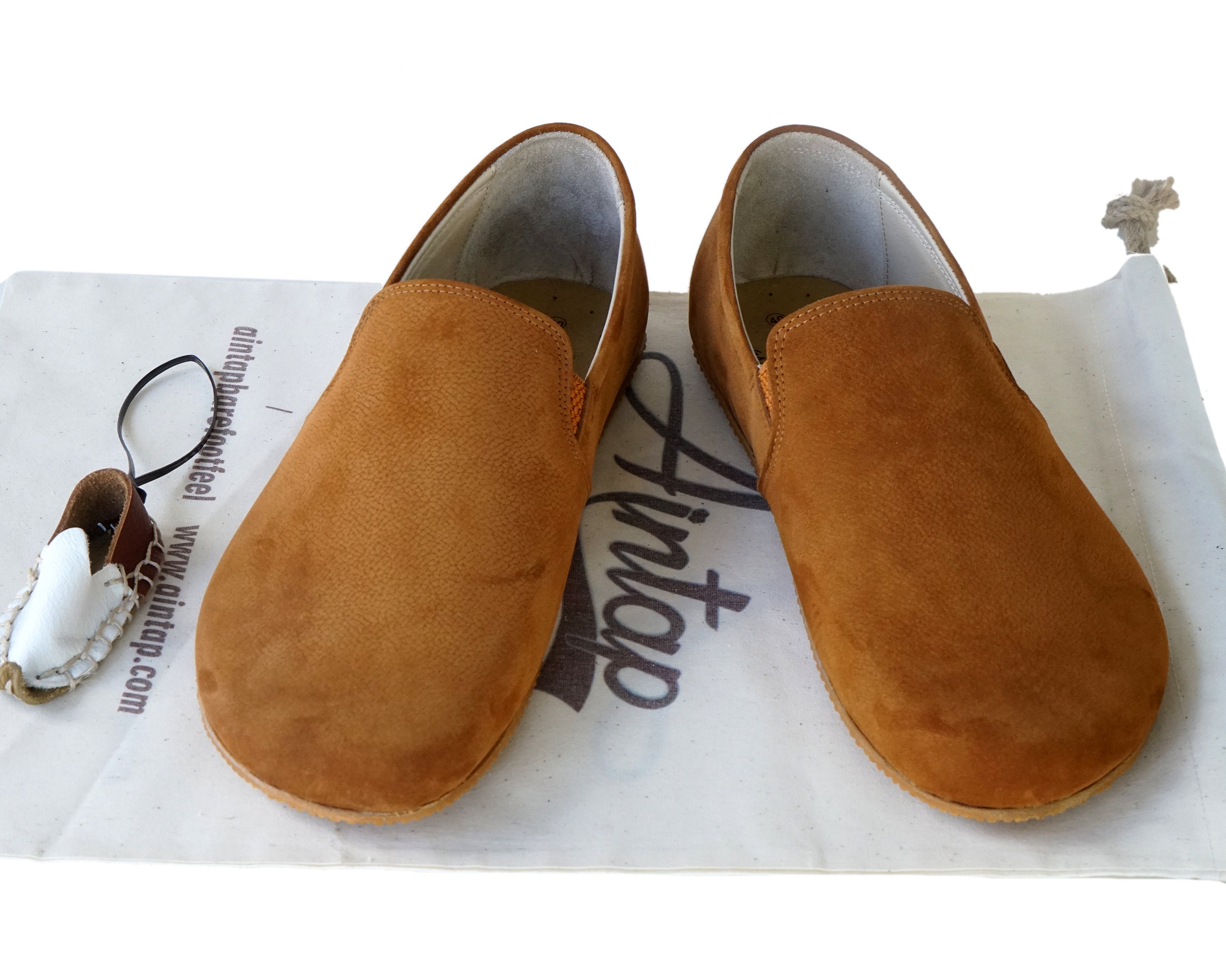 Mens Handmade Tan Nubuck Leather Barefoot Slip-on Shoes - Etsy