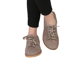 WOMEN Zero Drop SNEAKER Barefoot SMOKED Nubuck Leather Handmade Shoes, Natural, Colorful, Slip-On