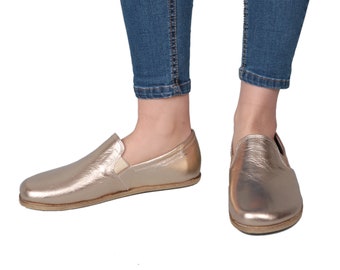 WOMEN Barefoot GOLD Leather Handmade Classic Yemeni Shoes, Natural, Colorful, Slip-On