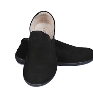 Men&#39;s Nubuck Leather Barefoot Slip-On Shoes: Zero Drop, Wide Toe