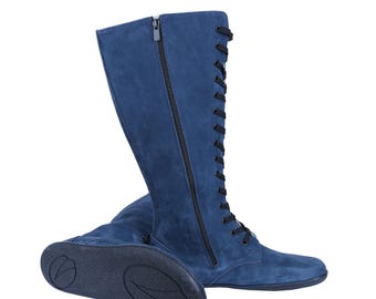 Handcrafted Nubuck Leather Barefoot Boots: Wide Toe, Zero Drop
