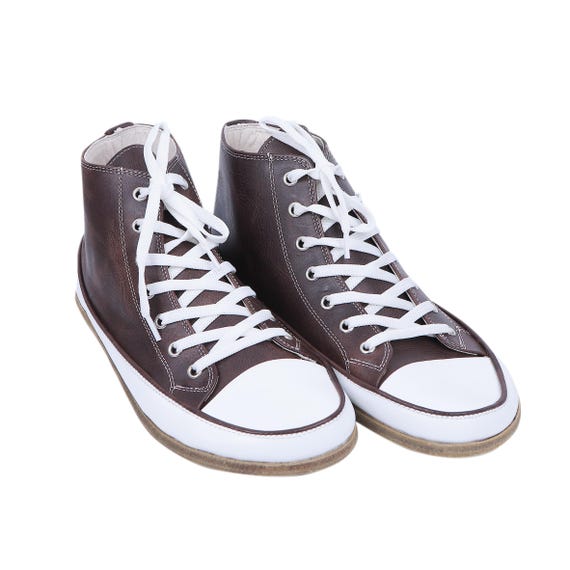 Handmade Wider Leather High Top Shoes: Barefoot Zero Drop