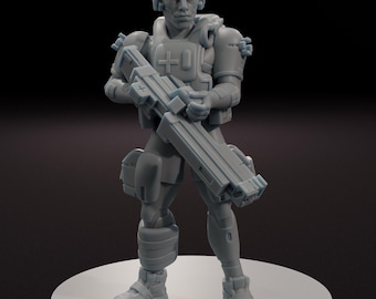Samsara Medic Mercenary Frame - Multiple Poses - SkullForge Studios - Sci-Fi Tabletop Miniatures