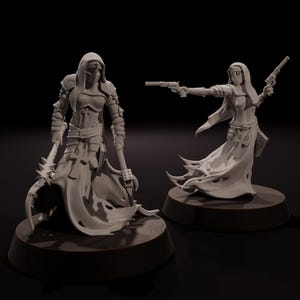 Nuns - Wraith Pilgrims - Tabletop Miniatures ideal for Trench Crusade - High Quality Unpainted 3D Printed Minis