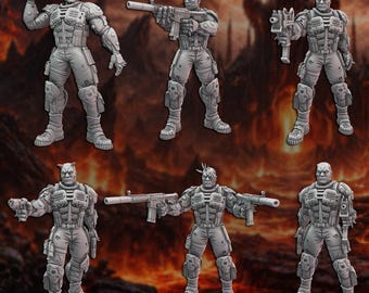 Damned Soliders Squad - Zamrodaen Cyberfiends - Sci-Fi Tabletop Miniatures