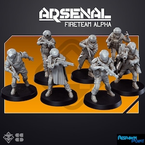 Arsenal: Fireteam Alpha - SkullForge Studios -  Tabletop Miniatures for Sci-Fi Combat - High Quality 3D Printed Minis - Unpainted