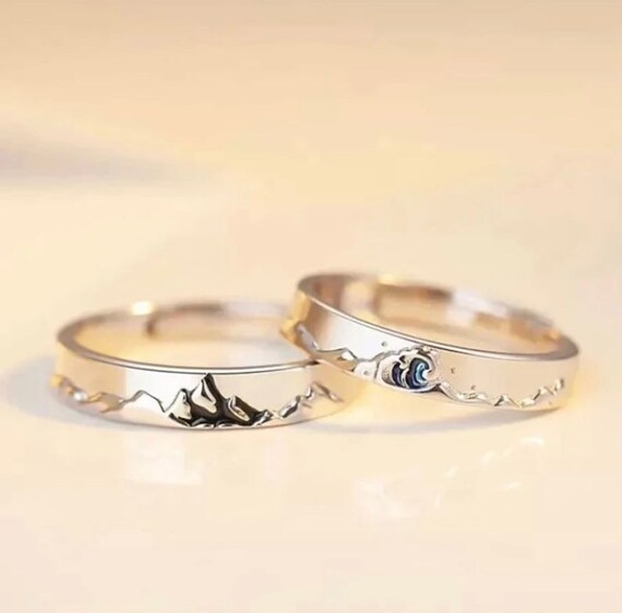 925 Silver Zirconia Ink Design Couple Rings – VOYLLA