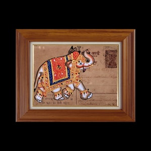 Royal  Rajasthani Watercolor Elephant Painting Art, Greeting Cards , Elephant Painted , Handmade Painting