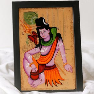 Arte del Señor Shiva pintado a mano: pintura del dios hindú, decoración india para el hogar imagen 9