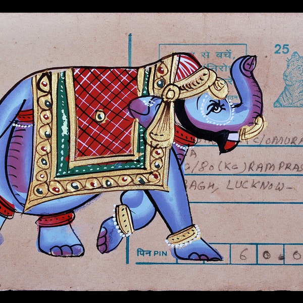 Indian Miniature Fine Art, Indian Elephant Painting, Wildlife Art, Elephant Traditional Painting ,Beautiful Miniature Art,