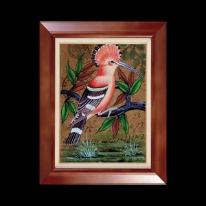 Cartão postal de pássaro poupa, pintura em aquarela de poupa, arte, animal, ilustração, pássaro