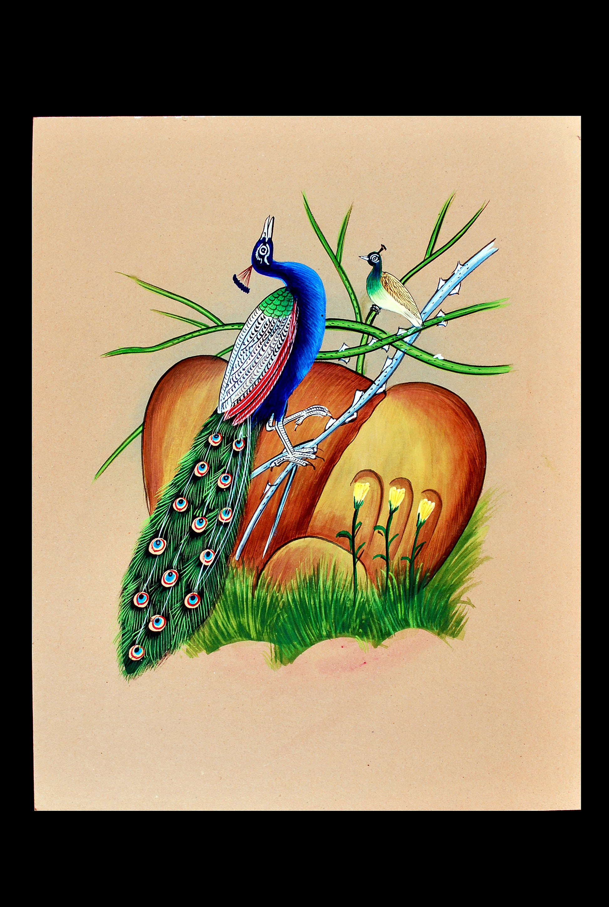 Original Peacock Pair Painting Peacock Paintings Natural Etsy