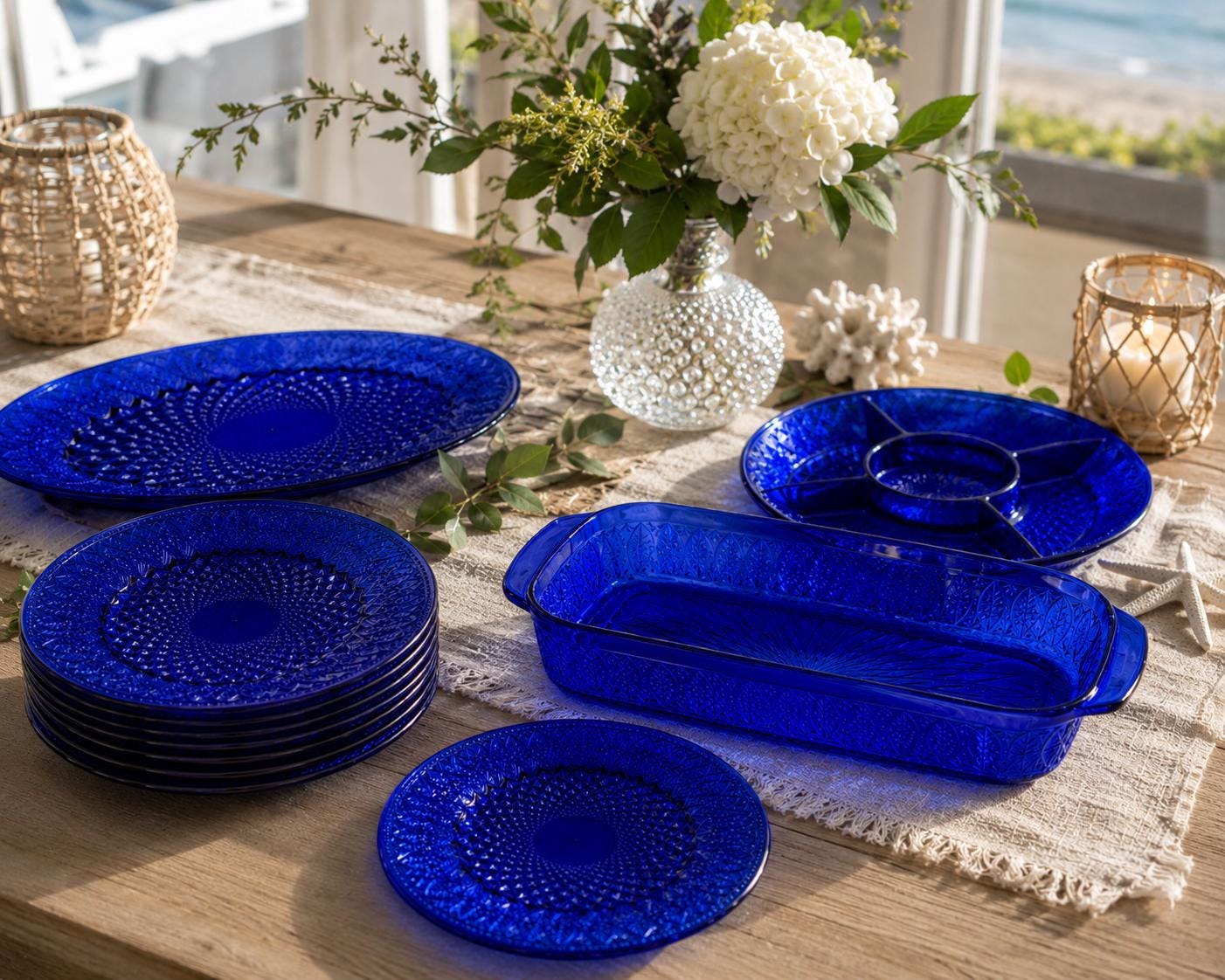 Arcoroc blue glass - Etsy 日本