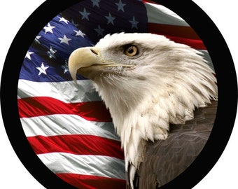 UTWJLTL Tire Cover American Eagle Flag Polyester Universal Spare Wheel Tire Cover Wheel Covers for Trailer RV SUV Truck Camper Travel Trailer Accessories 15 Inch UTWJLTL Tire Cover American Eagle Flag Polyester Universal Spare Wheel Tire Cover Wheel Covers for Trailer RV SUV Truck Camper Travel Trailer Accessories 15 Inch