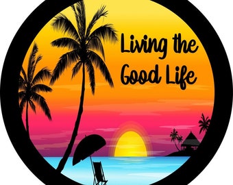 LiBei Tropical Sunset Painting Waterproof Spare Tire Cover Fits for Trailer RV SUV Truck Camper Travel Trailer Accessories 14,15,16,17 Inch LiBei Tropical Sunset Painting Waterproof Spare Tire Cover Fits for Trailer RV SUV Truck Camper Travel Trailer Accessories 14,15,16,17 Inch