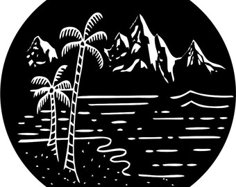 Palm Tree Camper RV ANY Vehicle,Trailer Beach life Spare Tire Cover ANY Size