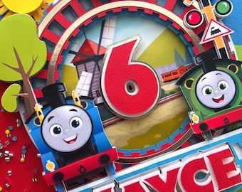 Thomas and Friends Cake Topper, ChooChoo, Train Birthday Party Decor, Banner